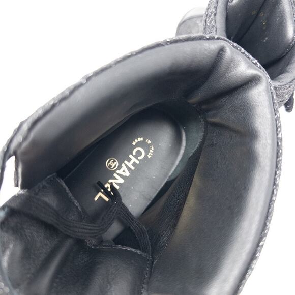 Chanel Glitter High Top Sneakers Black Size 39C EU - Picture 7 of 9